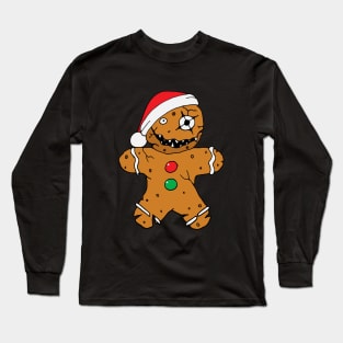 Evil Christmas Creepy Gingerbread Man Long Sleeve T-Shirt